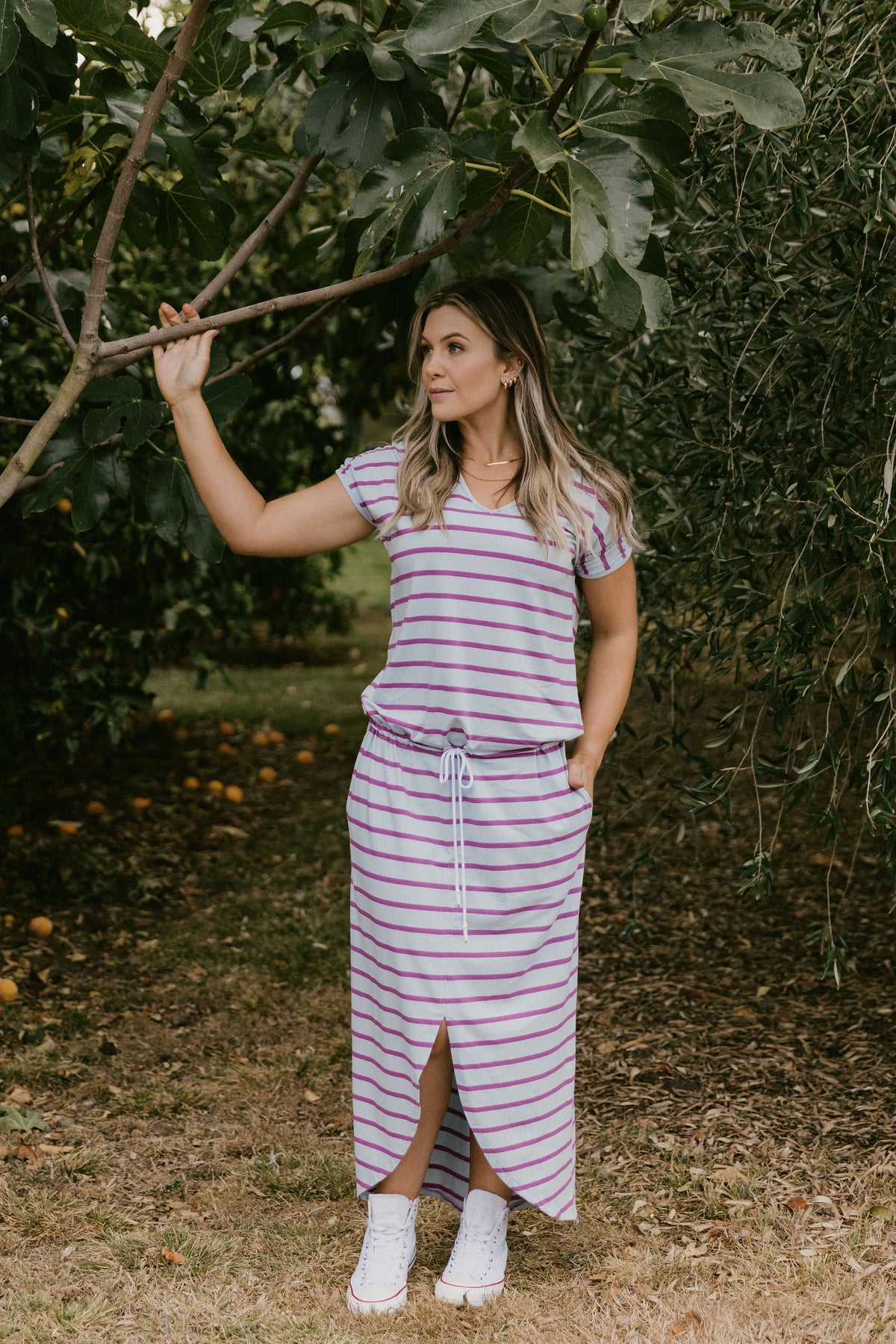 Chelsea Dress Orchid Stripe