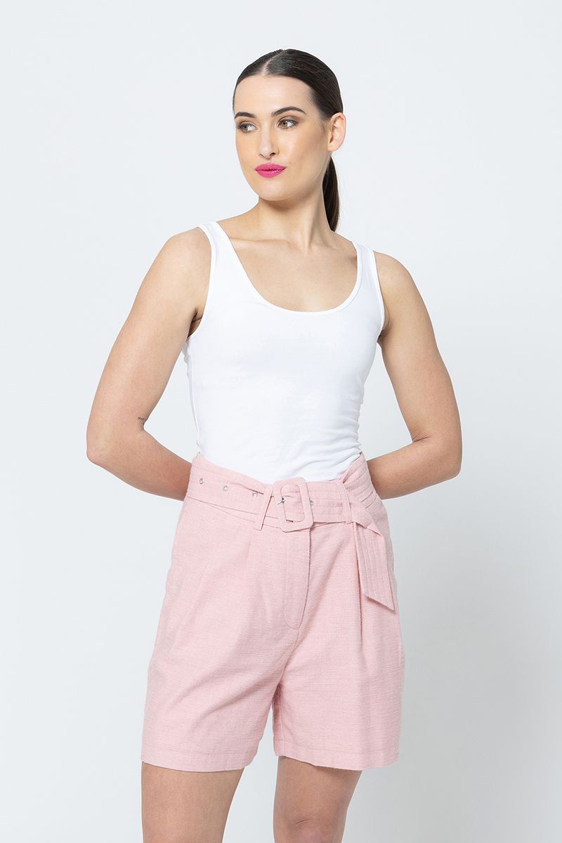 Georgie Pleated Short Gelato Linen - PREORDER DELIVERY END NOVEMBER