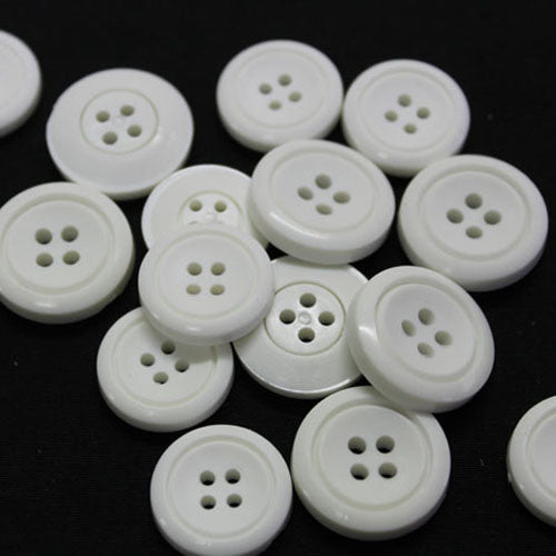 Abbey Button Nylon White