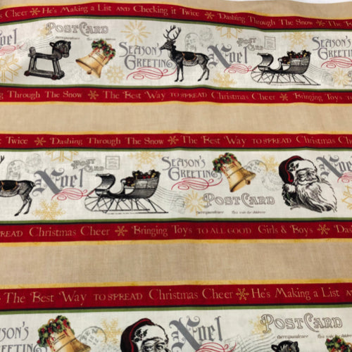 North Pole Express - Xmas Vintage Border Stripe