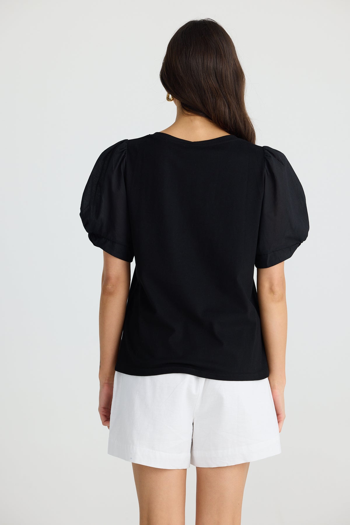 Abigail V Neck Tee Black