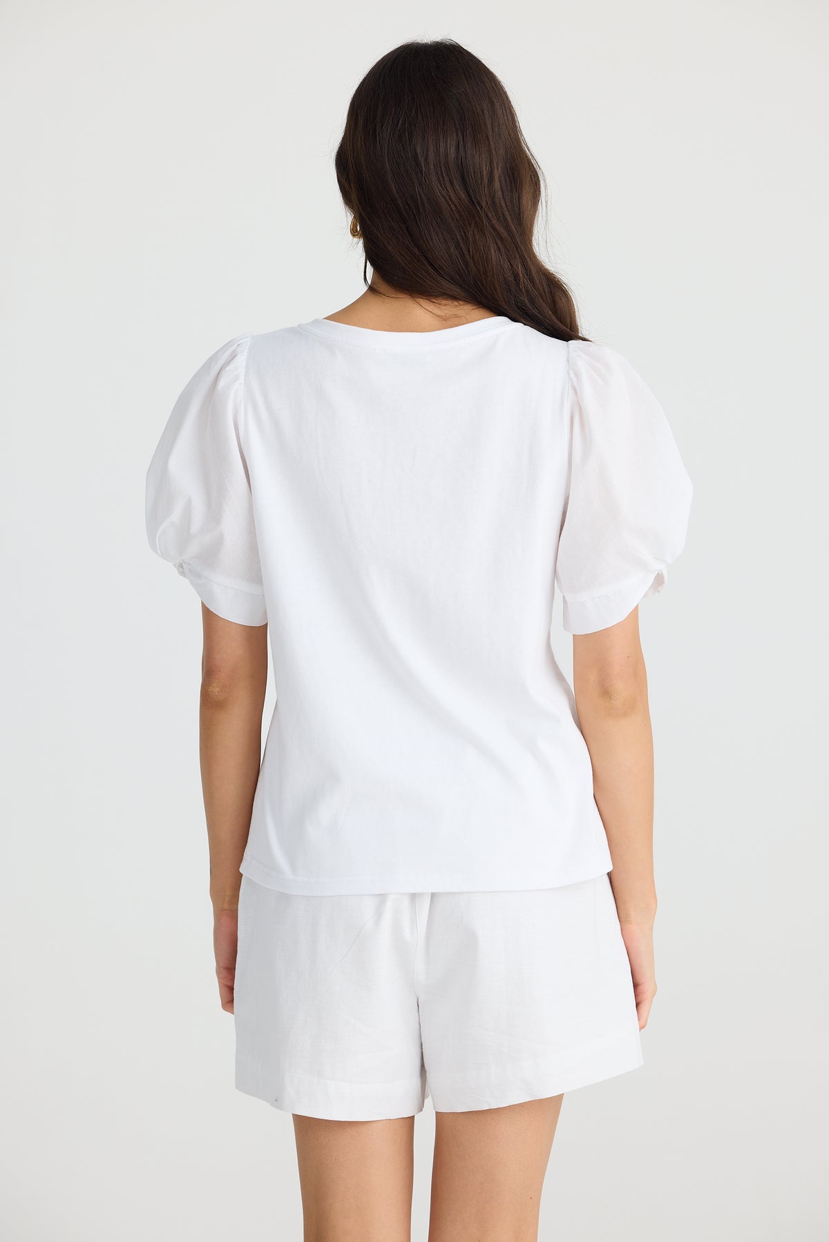 Abigail V Neck Tee White