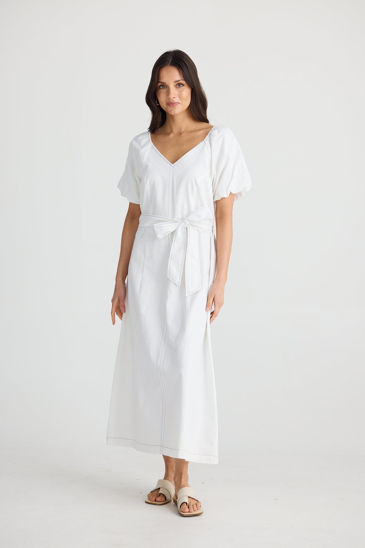 Stephanie Midi Dress White