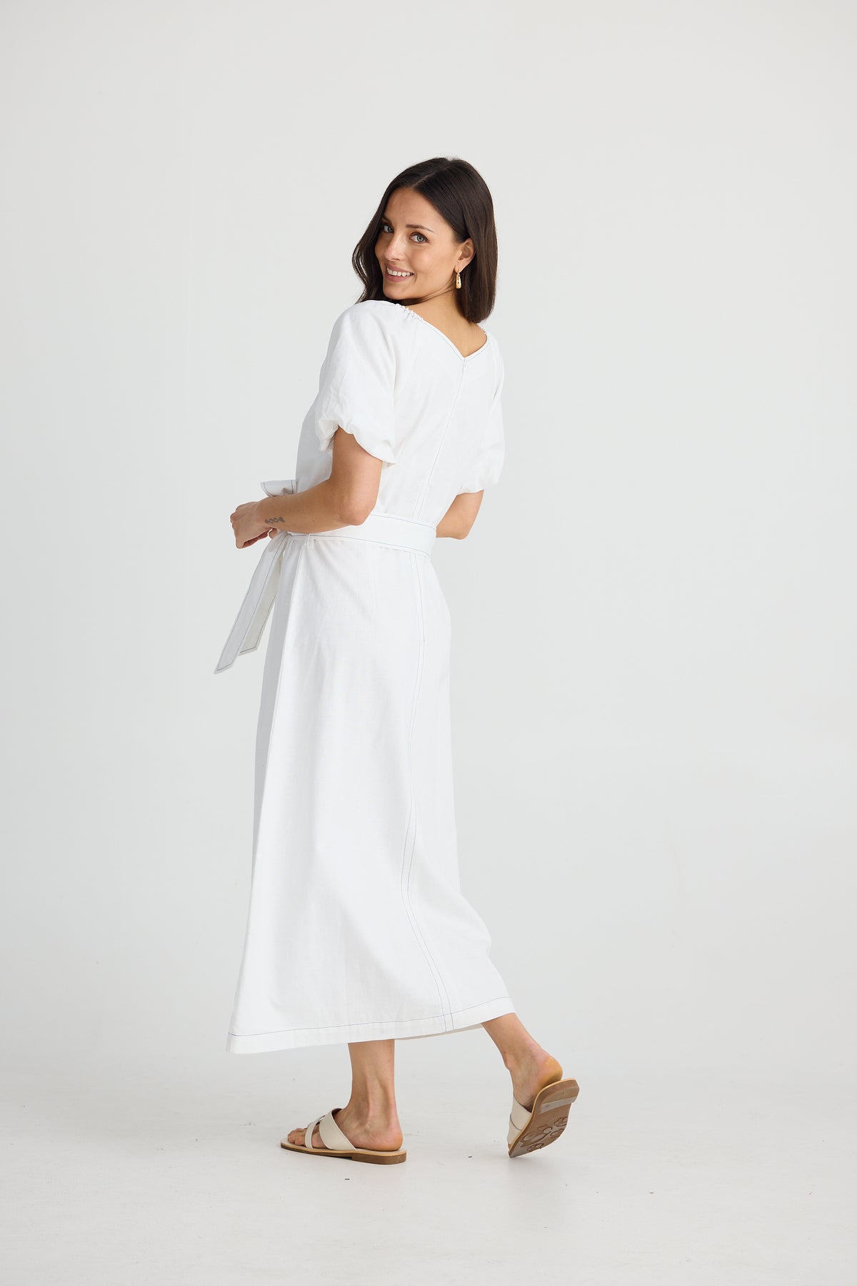 Stephanie Midi Dress White