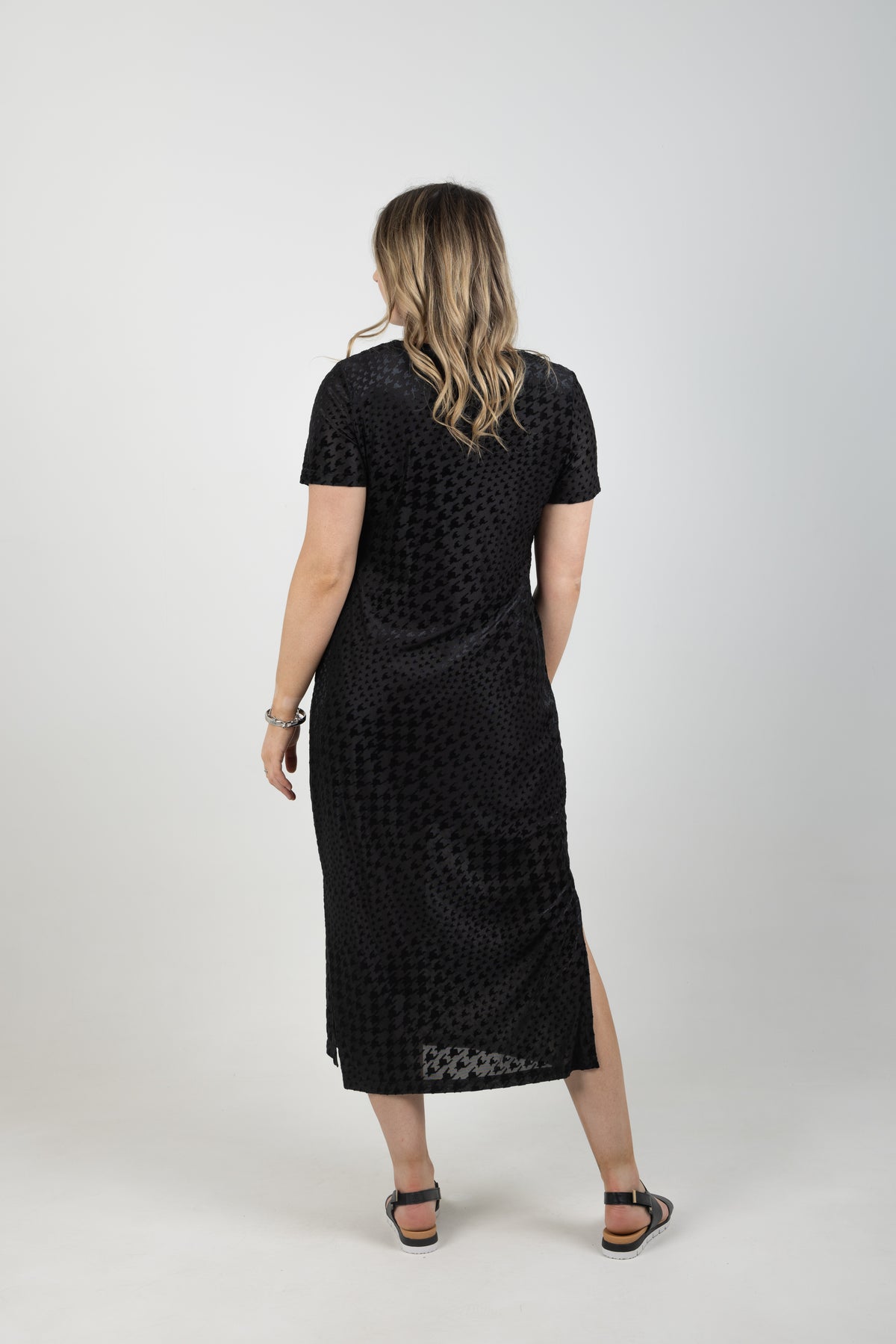 Houndstooth Mesh Slinky Dress - EXCLUSIVE TO MINT