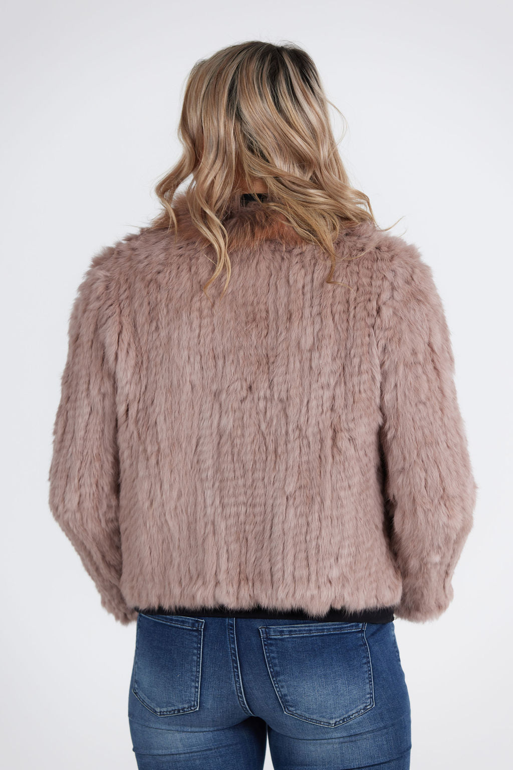 Dora - Rabbit Fur Jacket in Multi Grey – OpulenceFluff