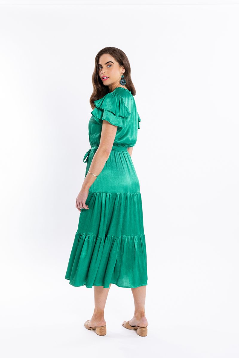 Cruise Maxi Dress Green Crinkle - PREORDER DELIVERY END NOVEMBER