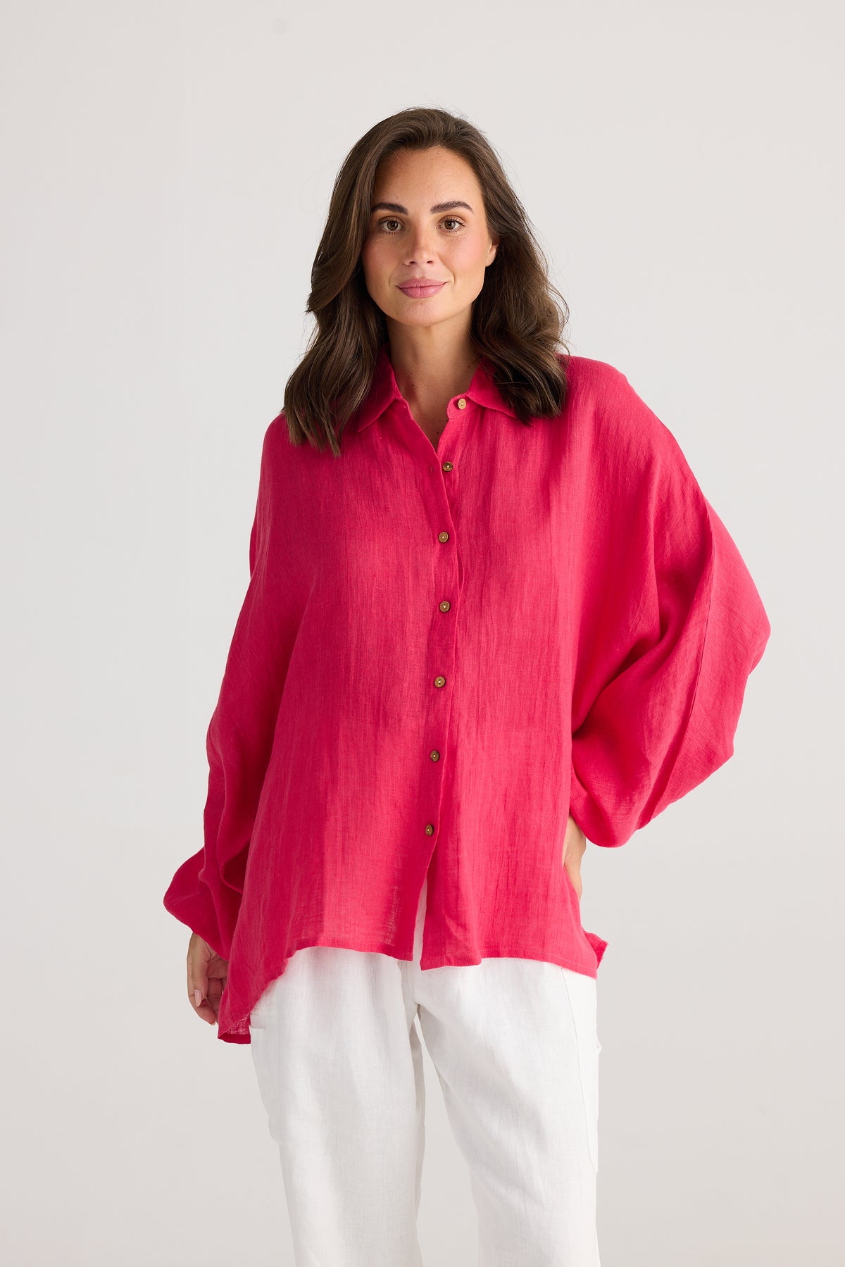 Cliffside Shirt Raspberry Gauze