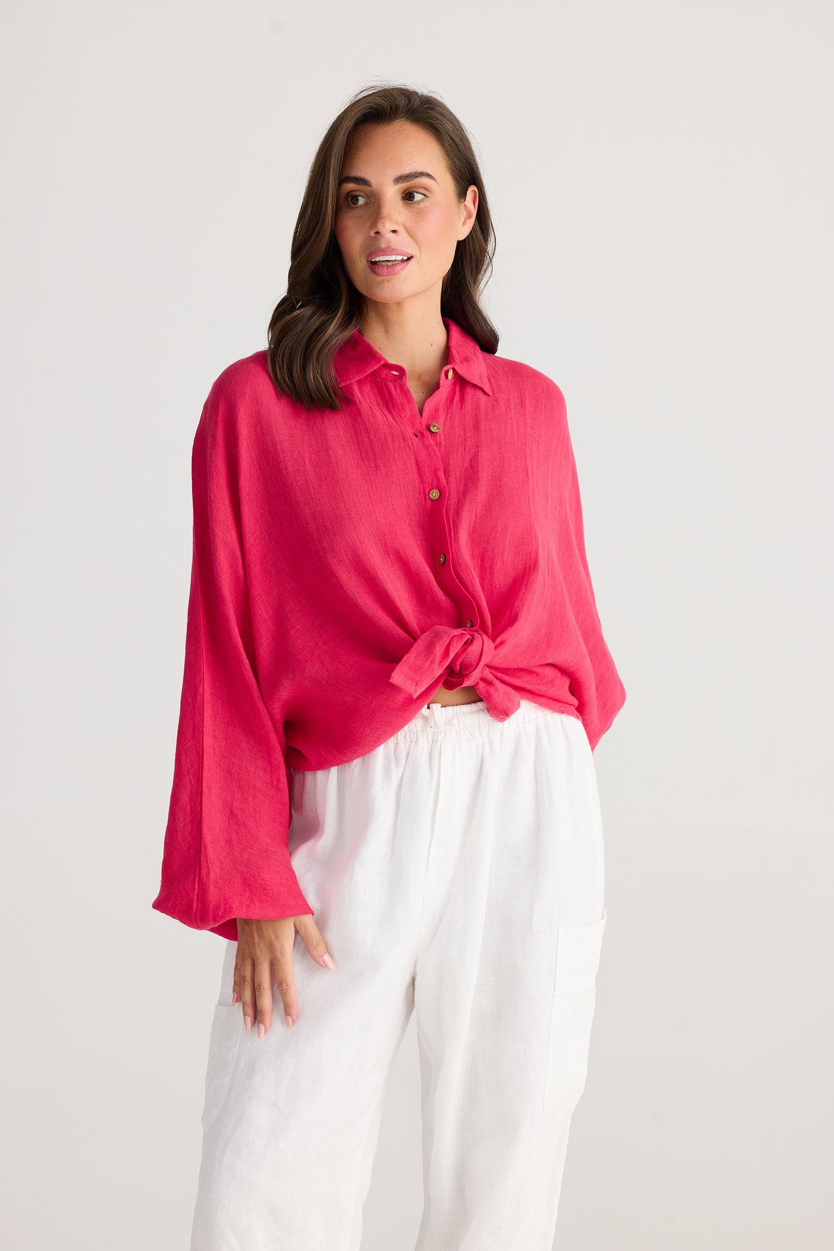 Cliffside Shirt Raspberry Gauze