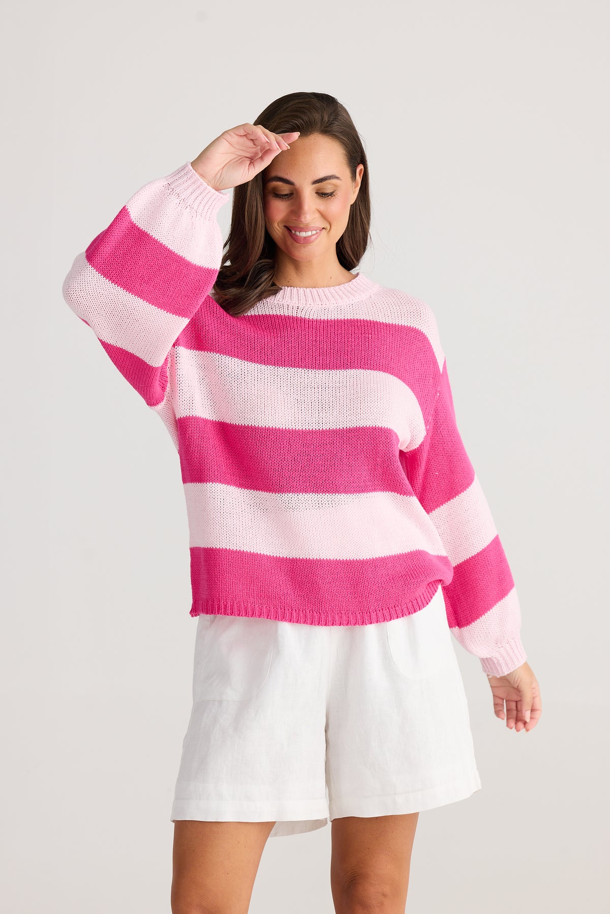 Driftwood Knit Pink Stripe