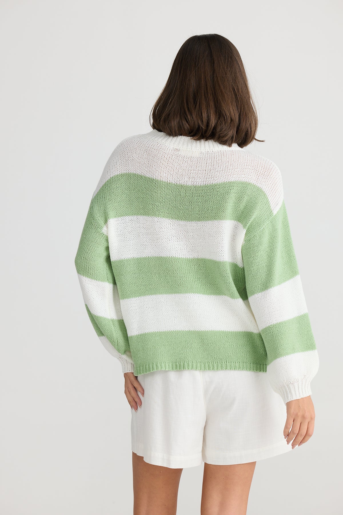 Driftwood Knit Mint Stripe