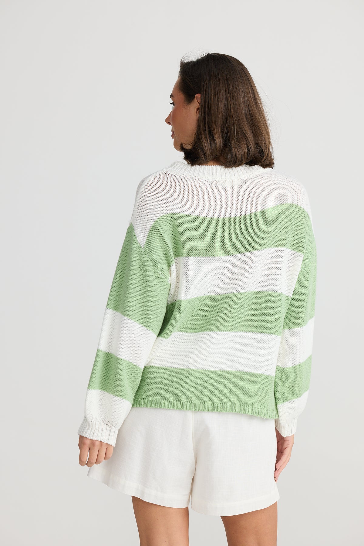 Driftwood Knit Mint Stripe