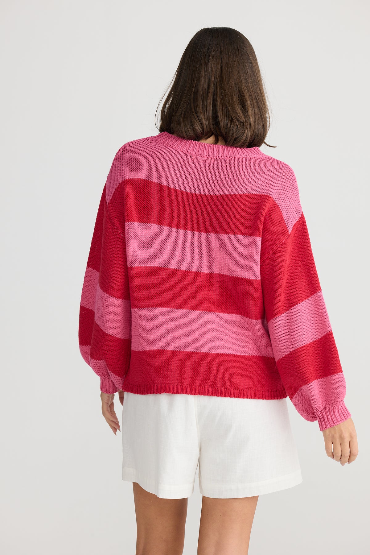 Driftwood Knit Red Stripe