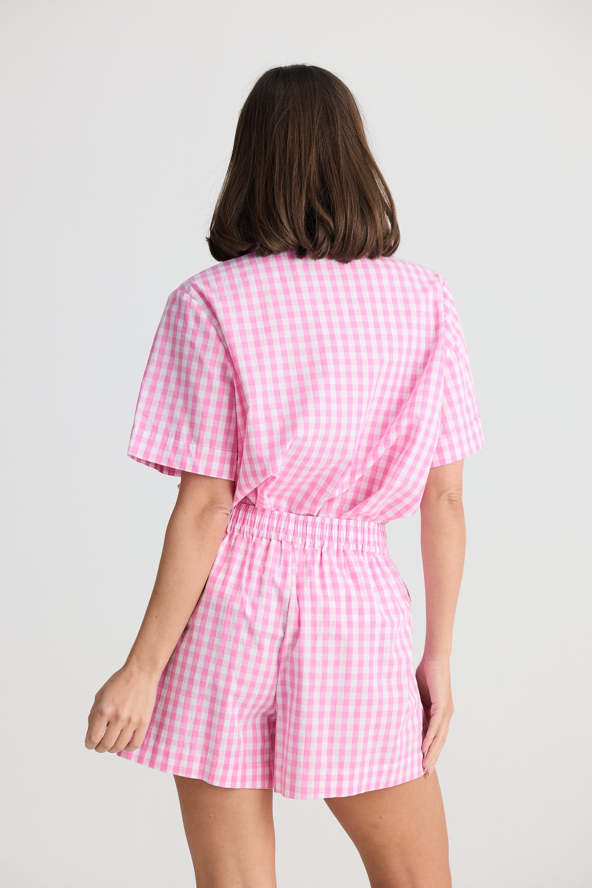 Stay In Bed Pyjama Set Pink Check