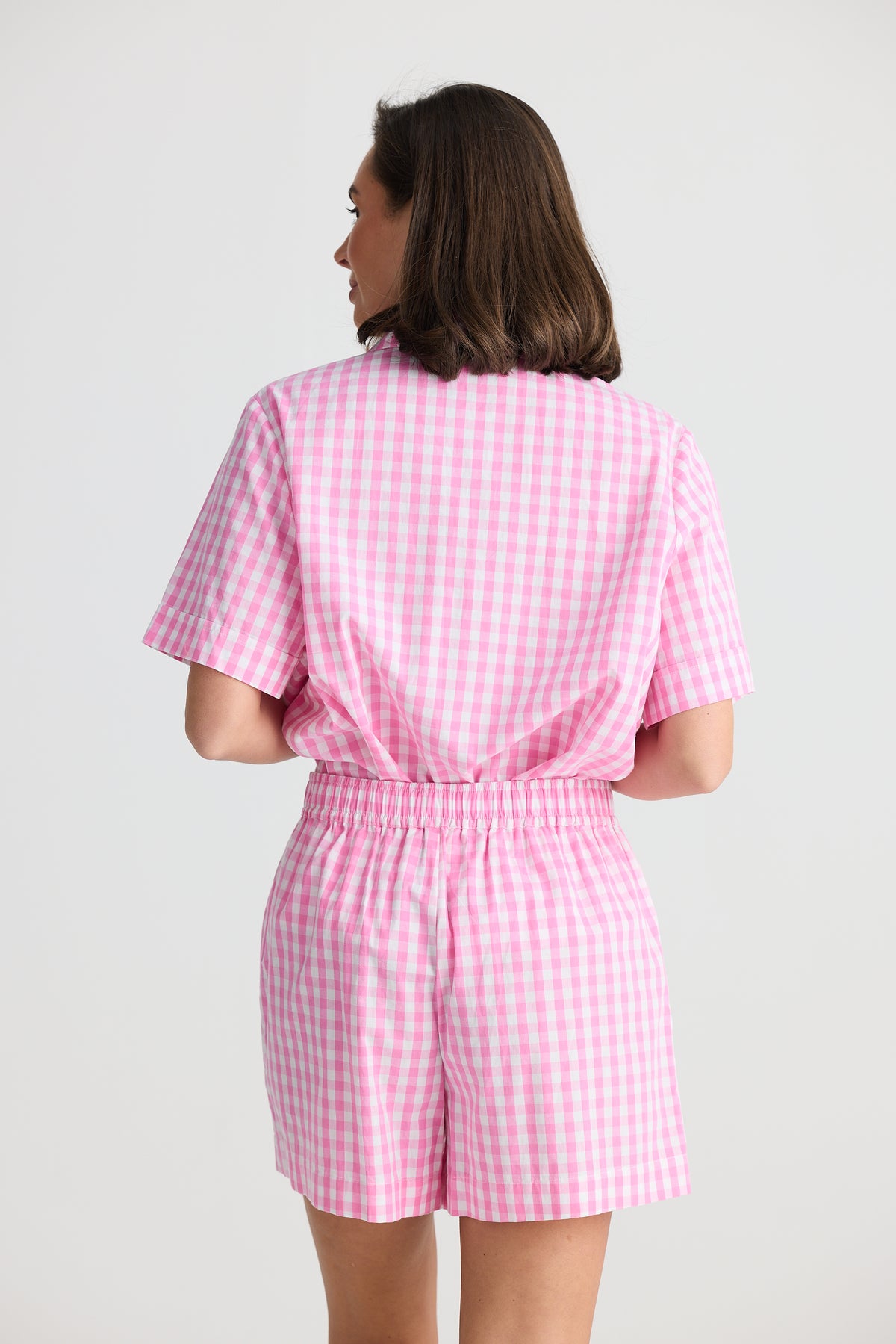 Stay In Bed Pyjama Set Pink Check