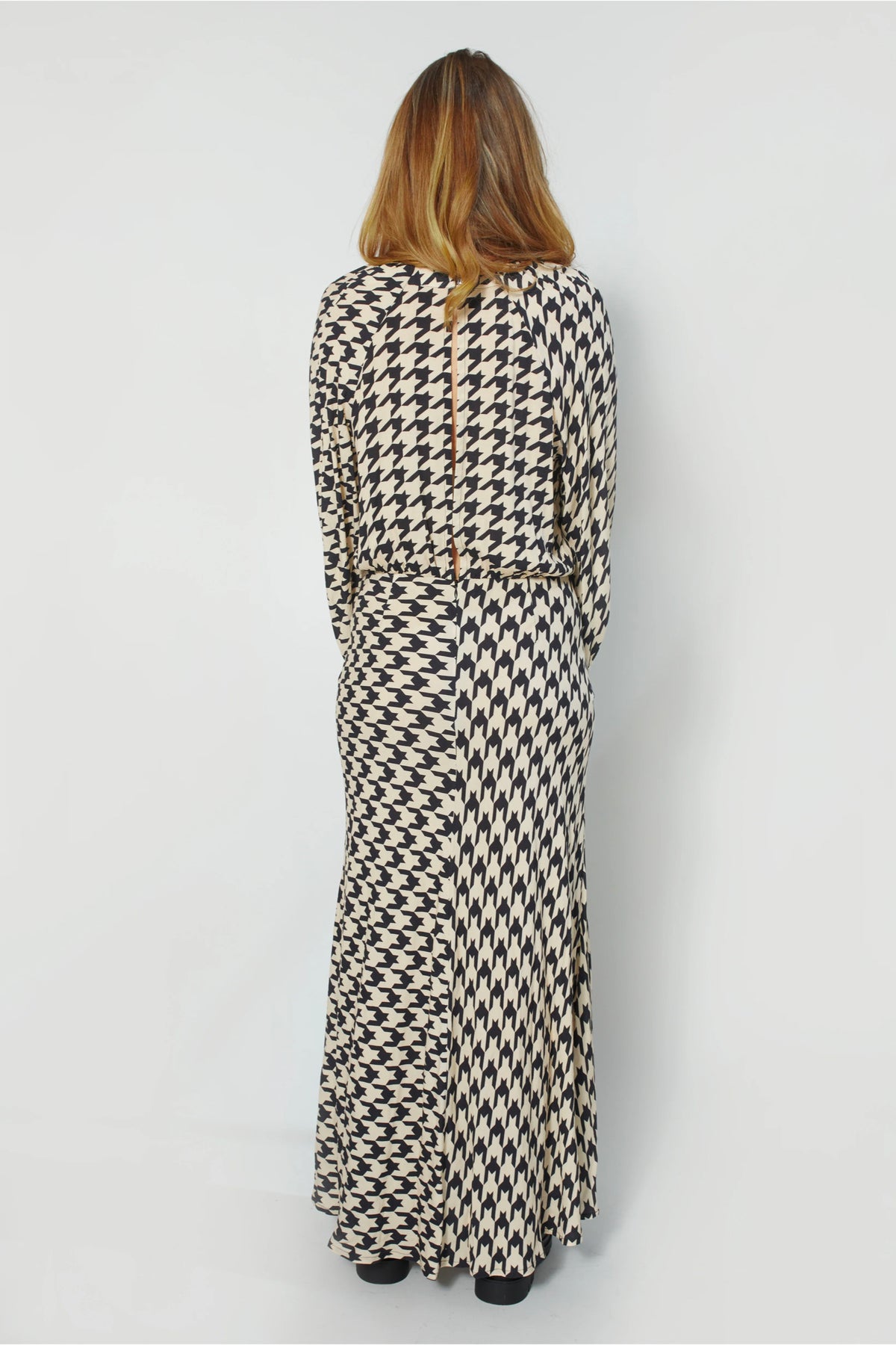 Blakely Dress Black/White Houndstooth