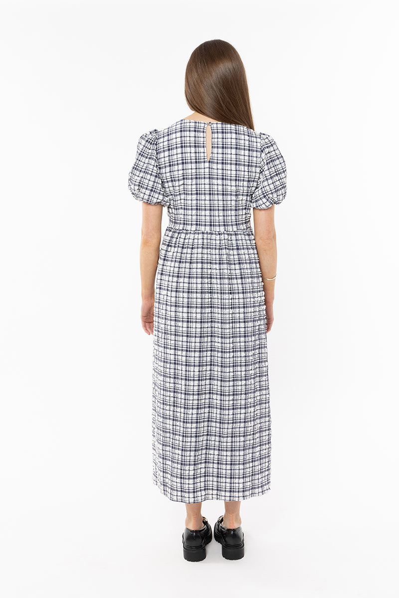 Charlotte Dress Crinkle Ink Check