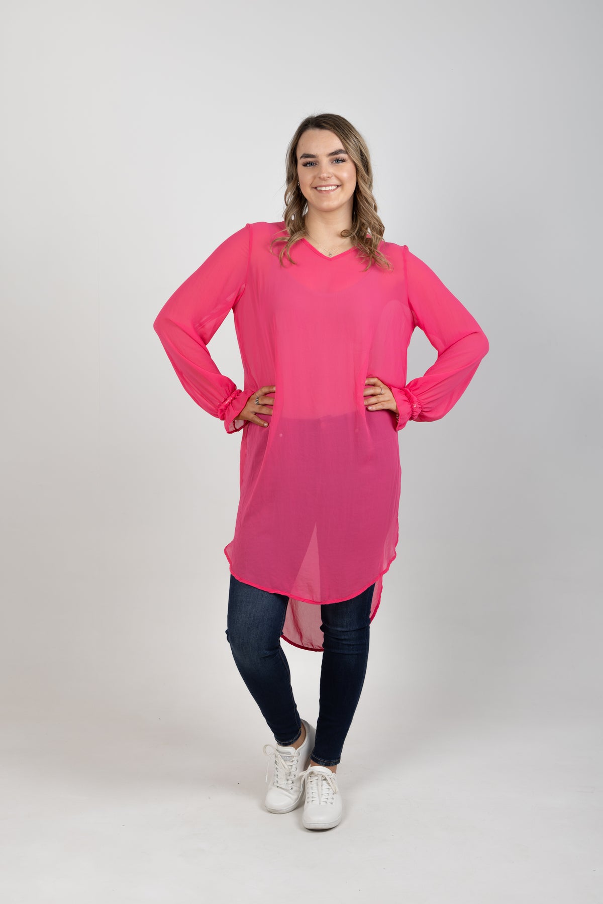 V Neck Opal Tabard Pink