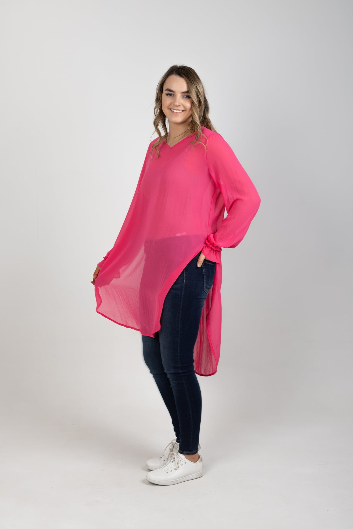 V Neck Opal Tabard Pink