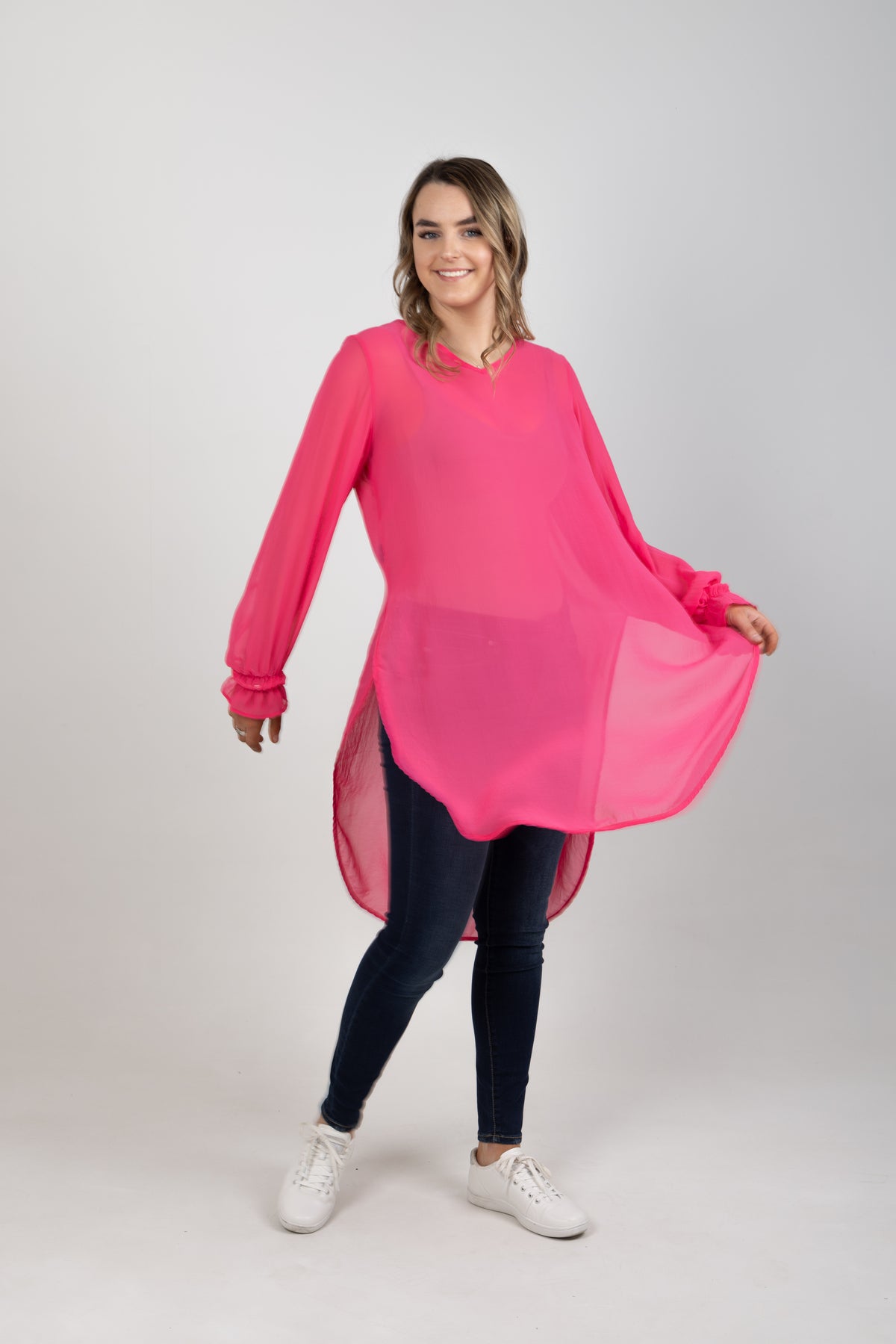 V Neck Opal Tabard Pink