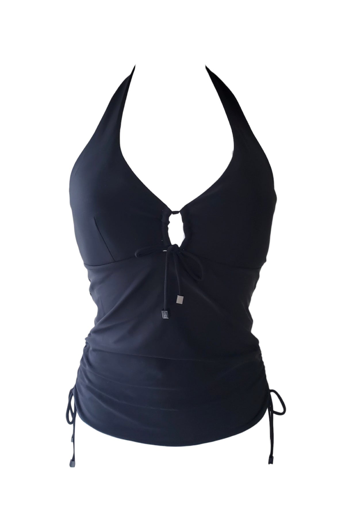 Drawstring Reversible Tankini Black/ White