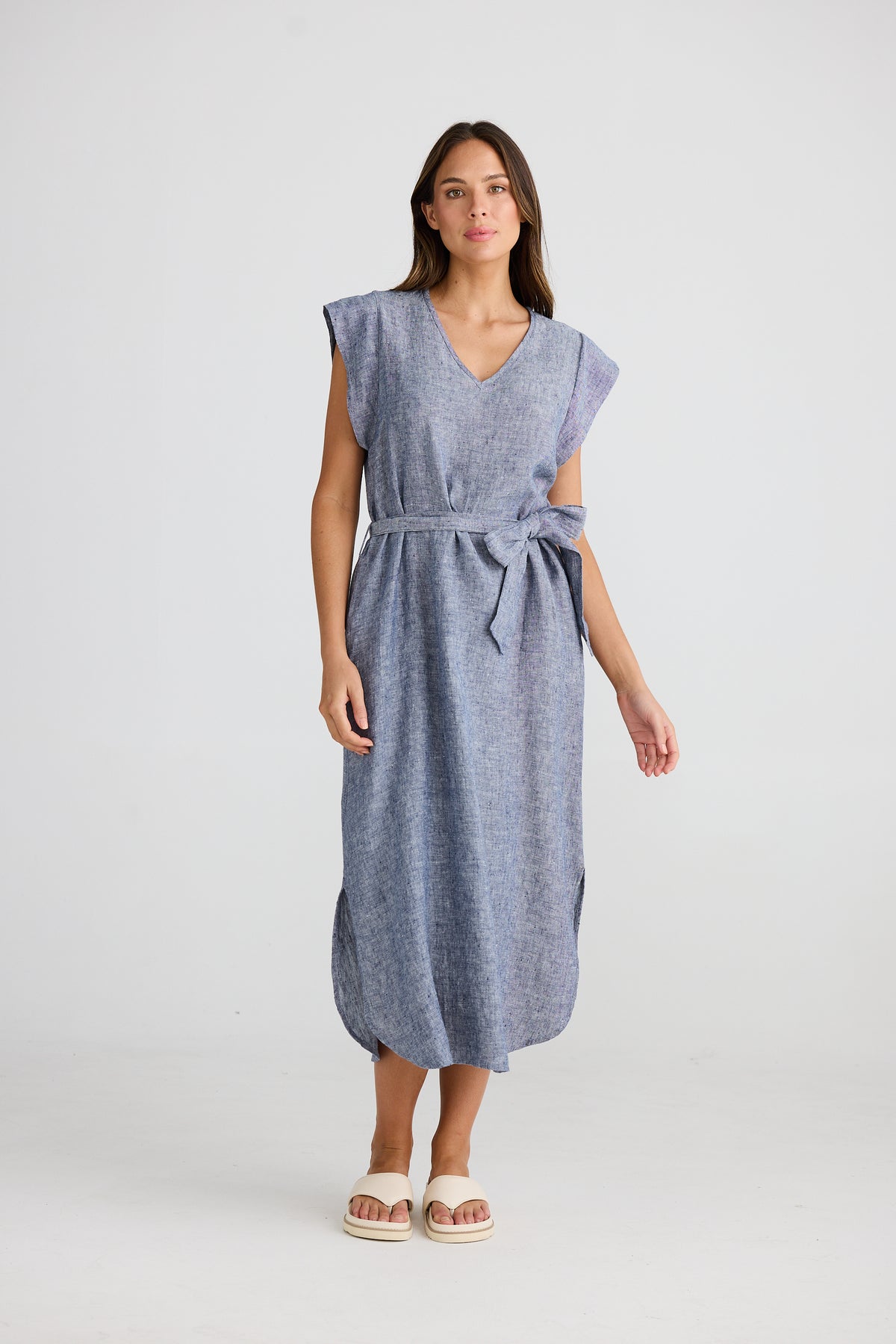 Sebou Dress Navy Fleck