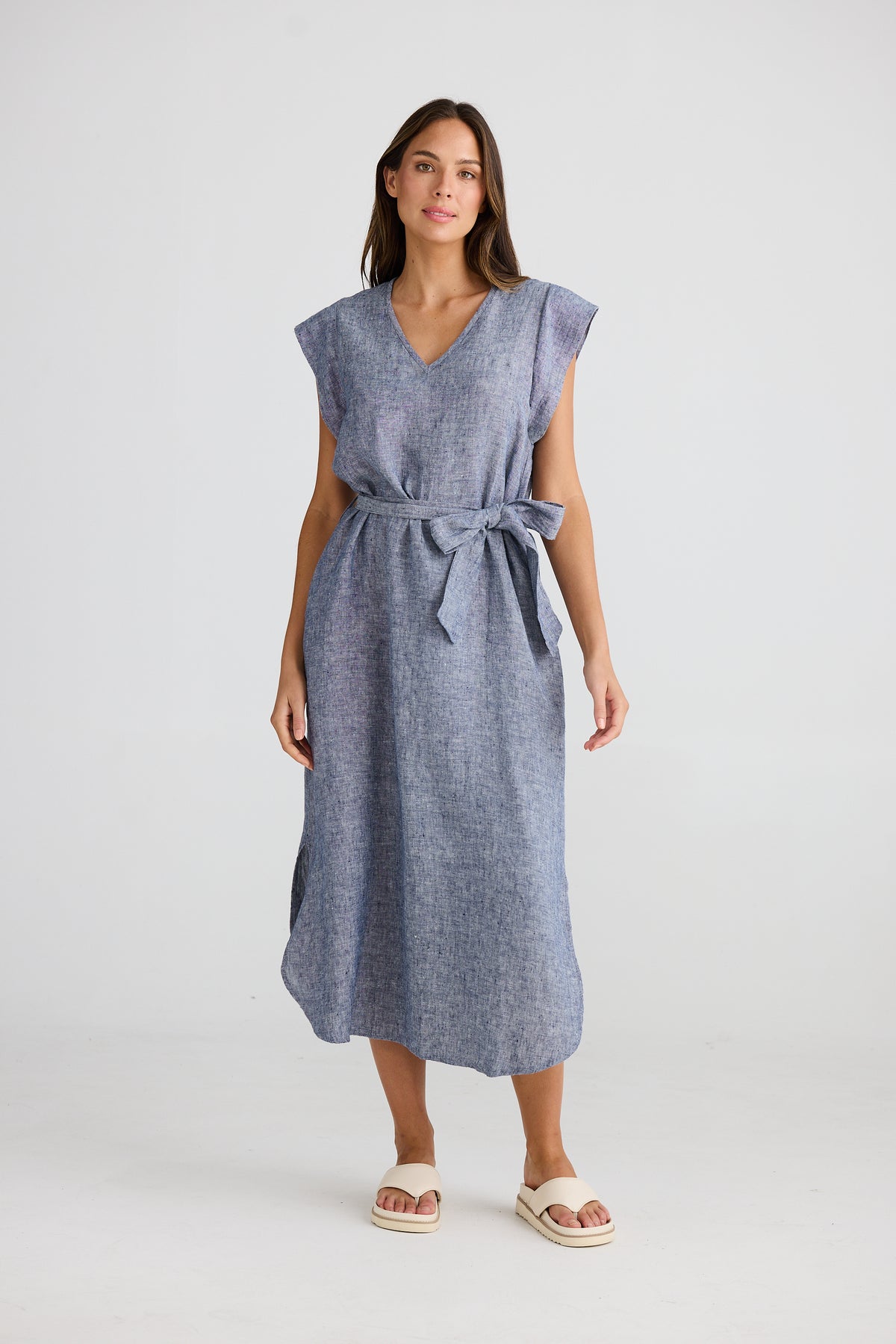 Sebou Dress Navy Fleck