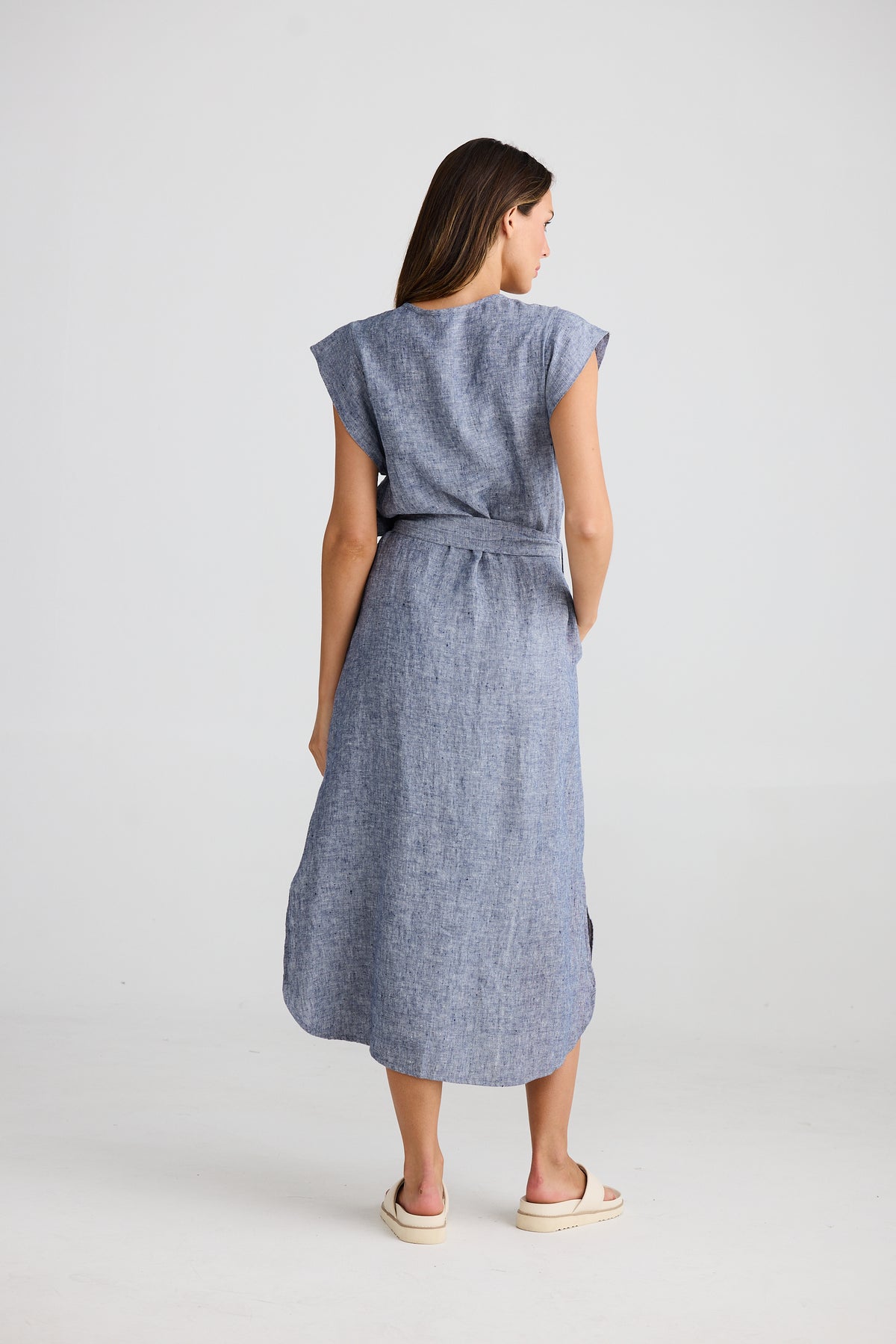 Sebou Dress Navy Fleck