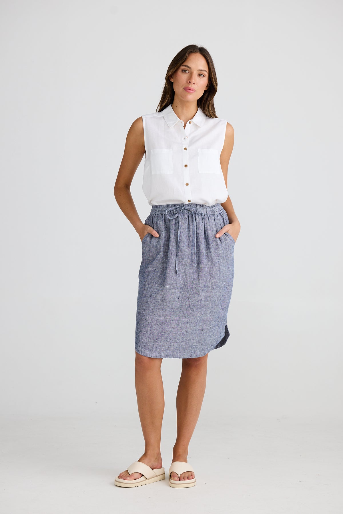 Khari skirt Navy Fleck