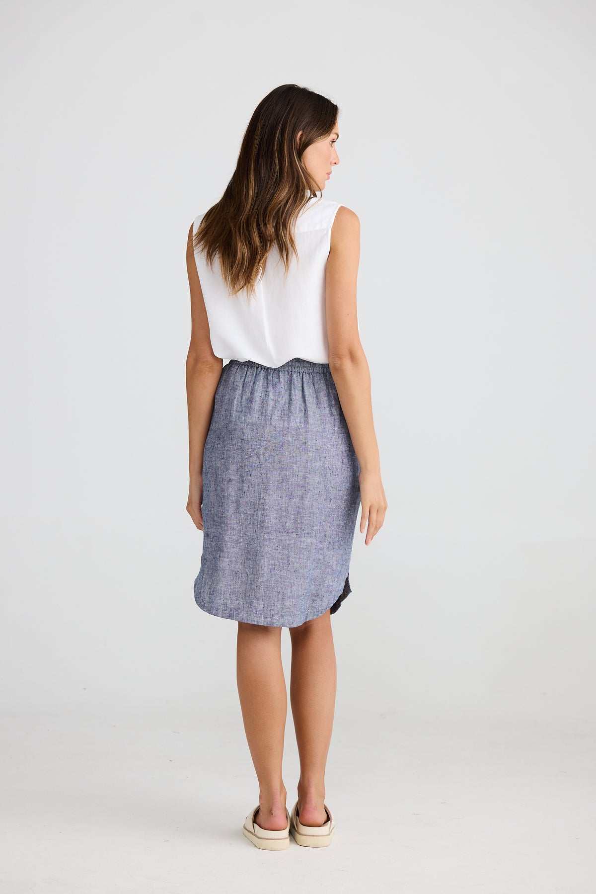 Khari skirt Navy Fleck