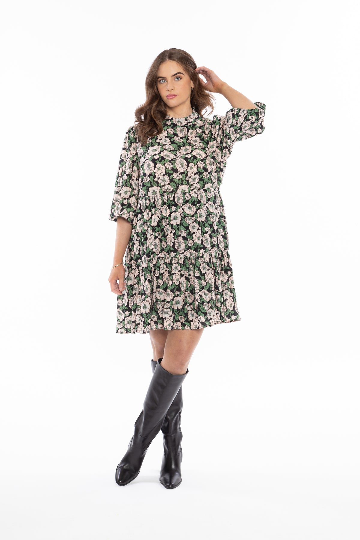 Collar Amy Smock Dress Peony Pop