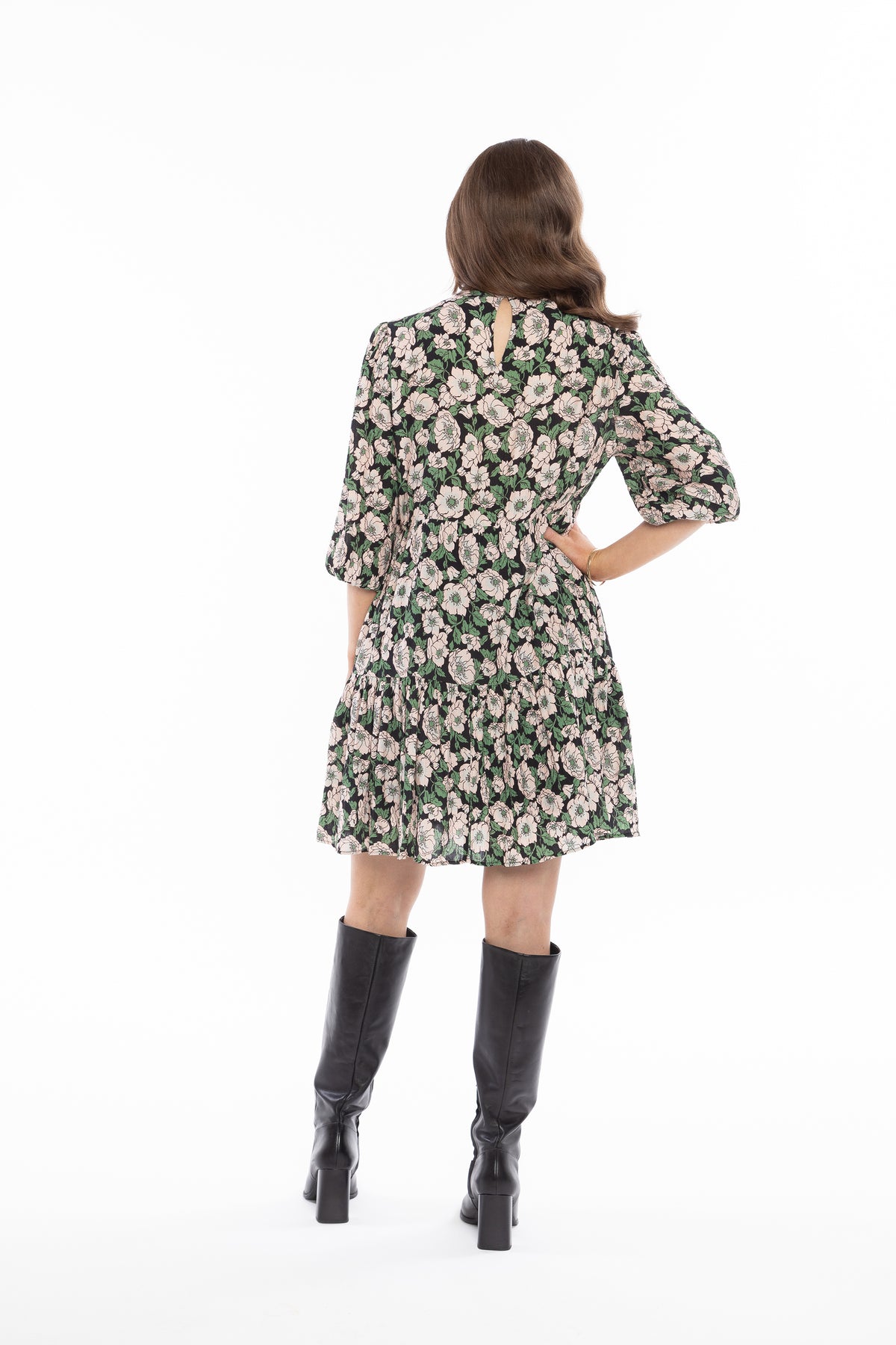 Collar Amy Smock Dress Peony Pop