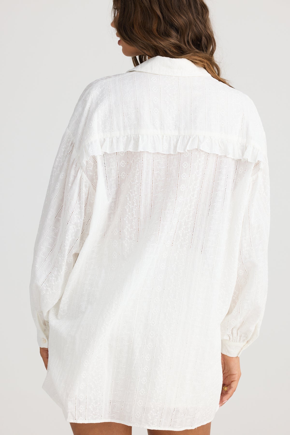 Dahlia Overshirt White Broderie