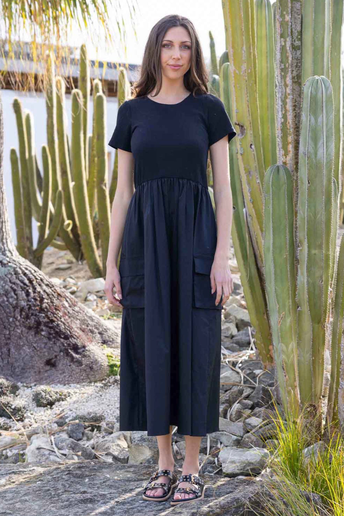 Bernice Midi Cargo Dress Black