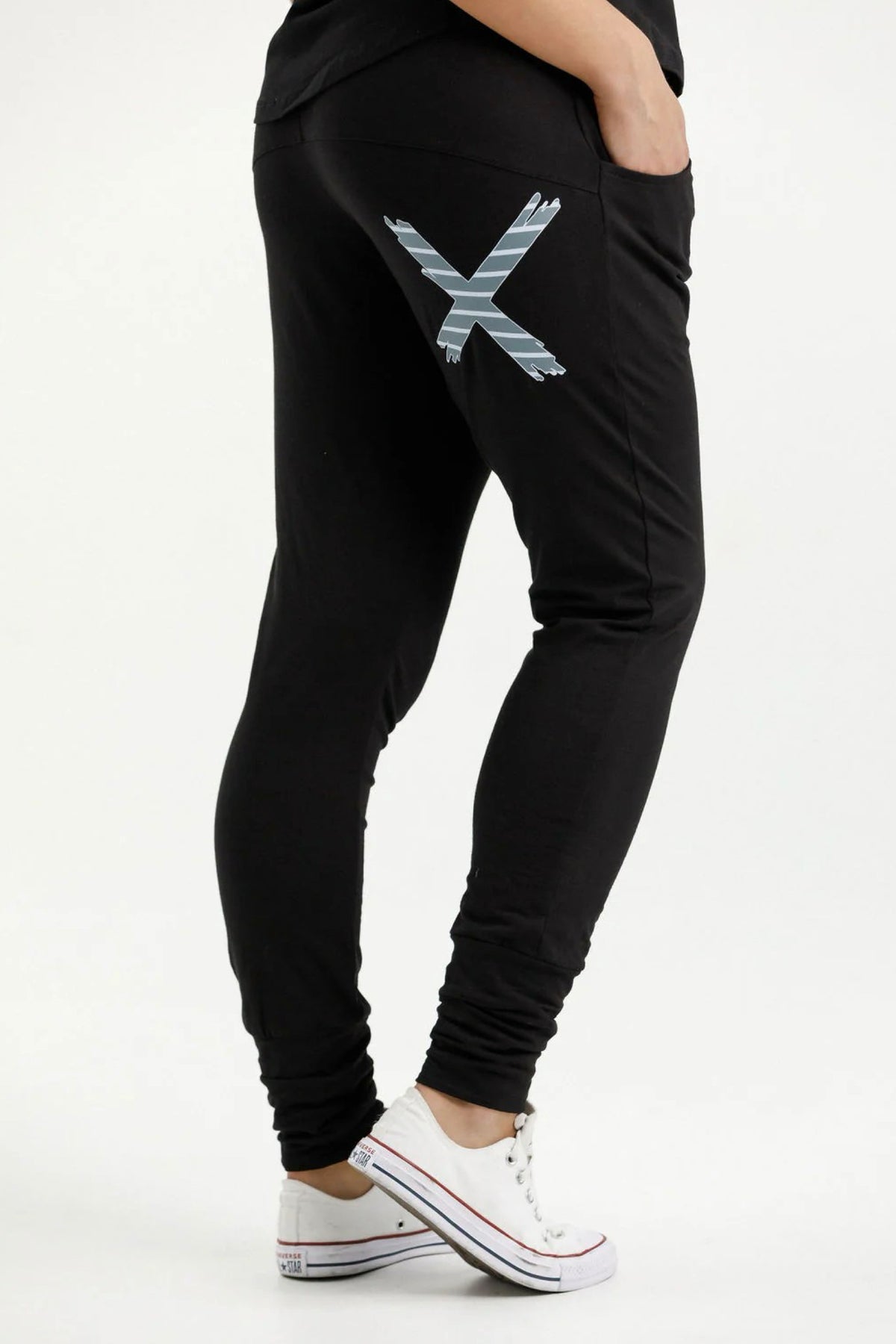 Apartment Pant Black With Stormy Stripe X