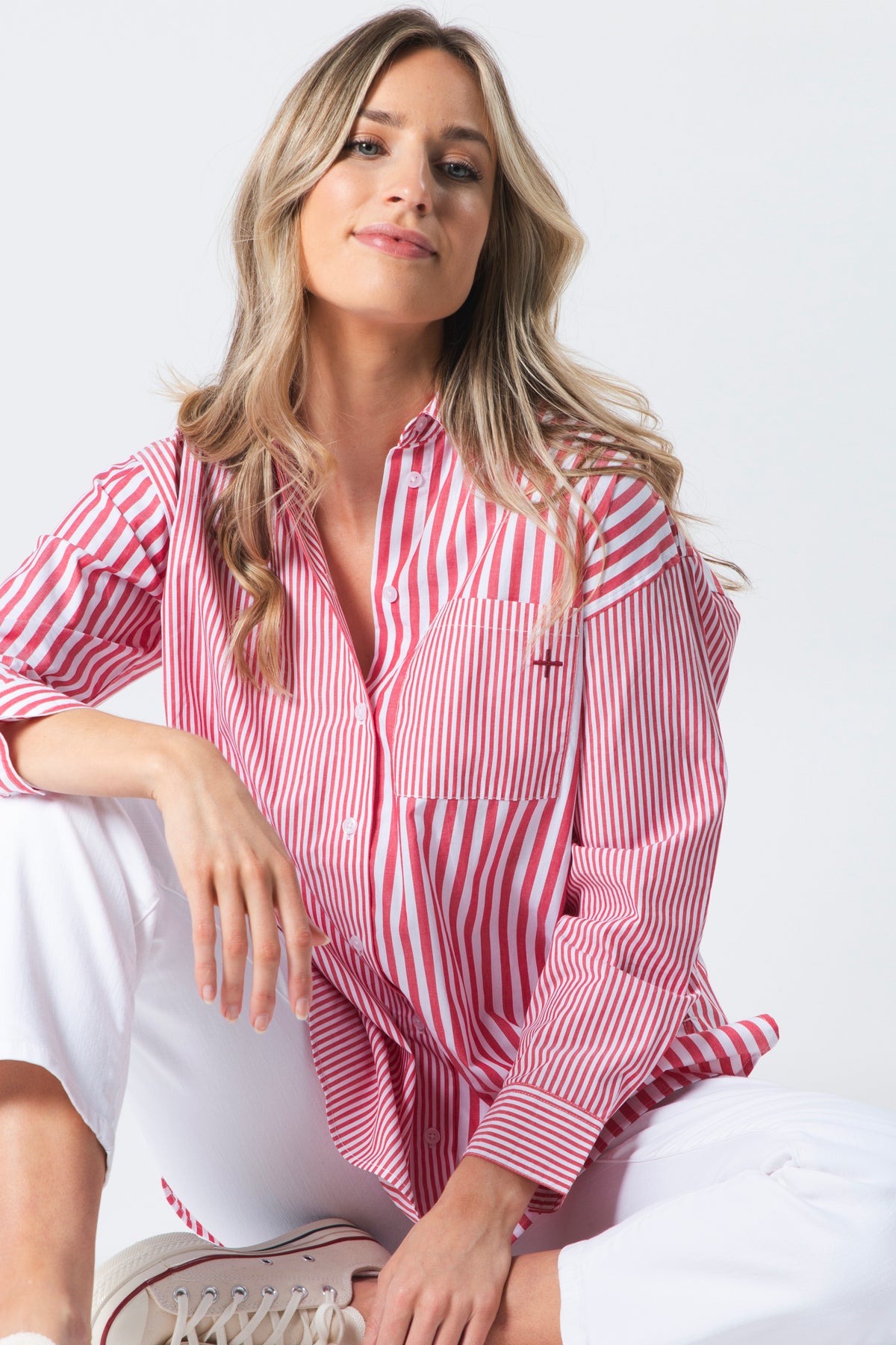 Essentials Shirt Ruby Stripes