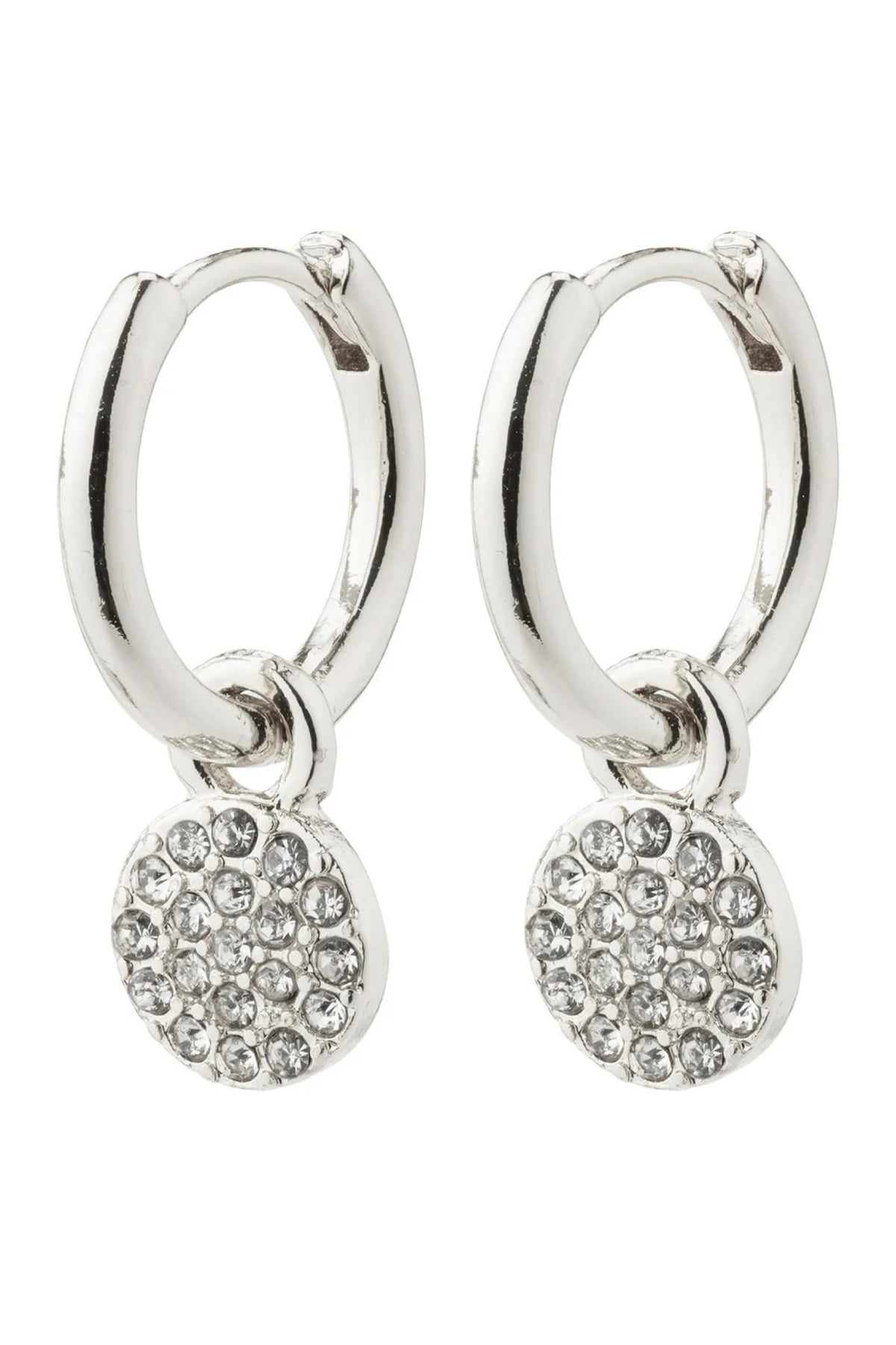 Chayenne Recycled Crystal Hoop Earrings Silver Plated