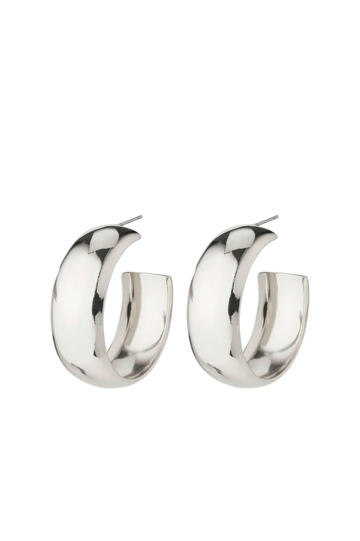 Naia Recycled Mega Chunky Hoops Silver Plated