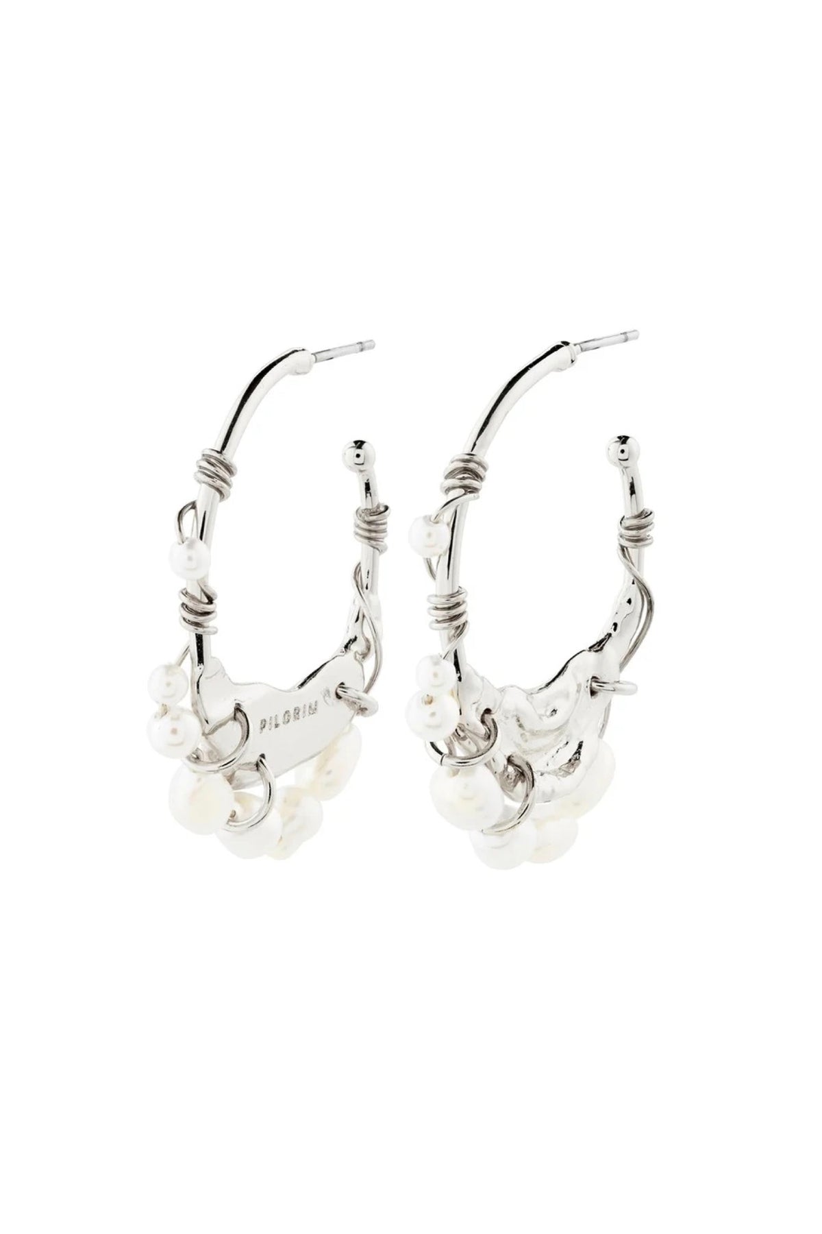 Focus Earrings Silver Plated With Pearl