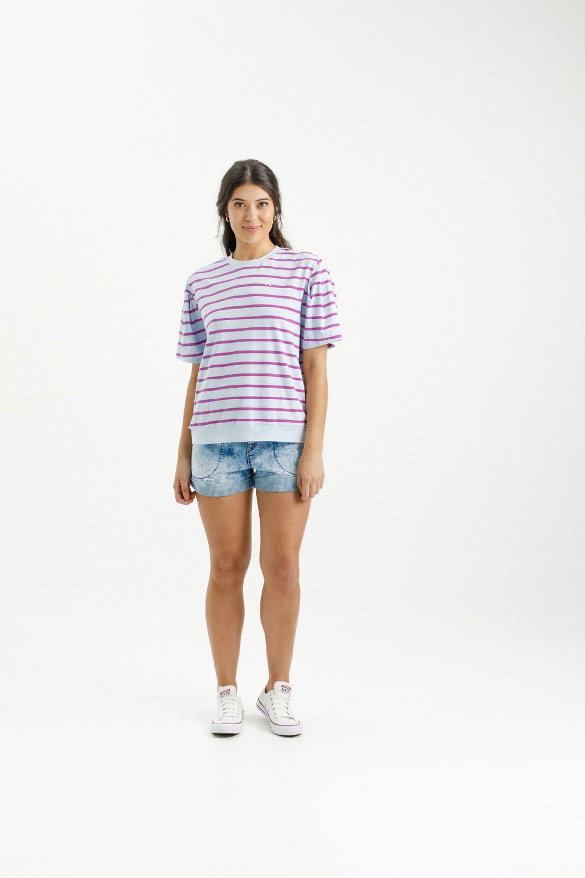 Wylder Tee Orchid Stripe Wth Mini X