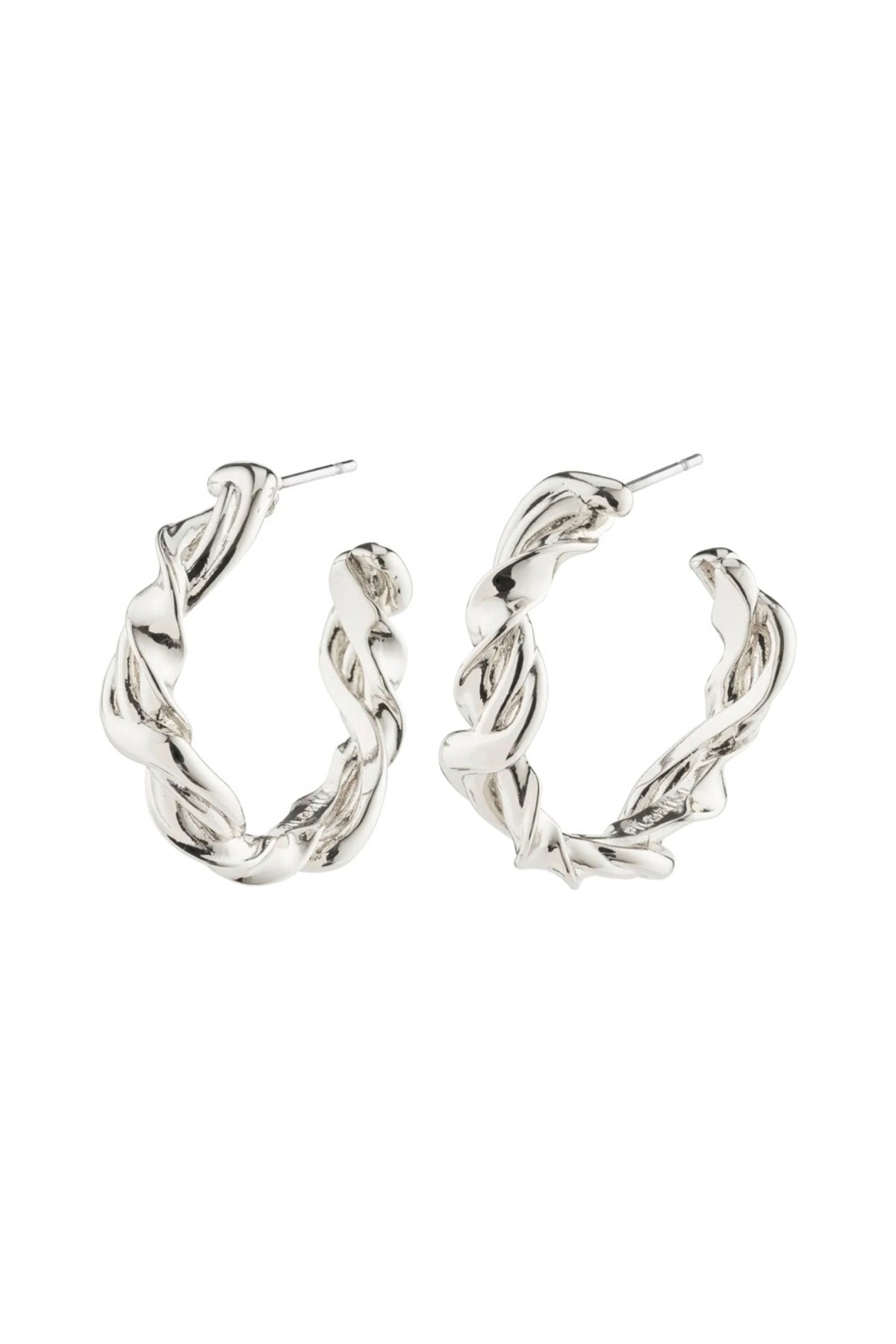 Sun Recycled Twisted Hoops Silver Plated