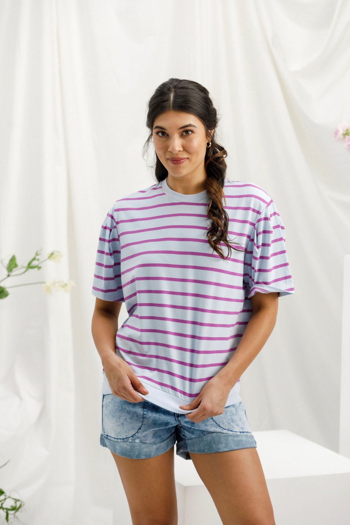 Wylder Tee Orchid Stripe Wth Mini X