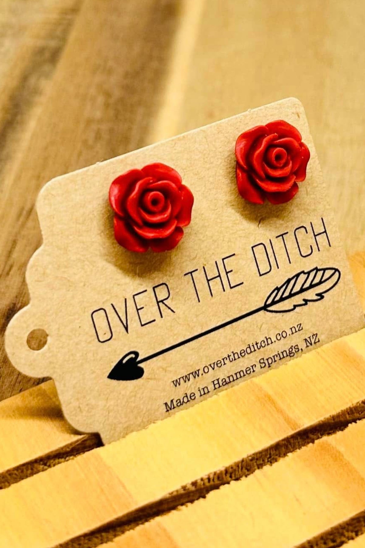 Dublin Bay Red Rose Studs