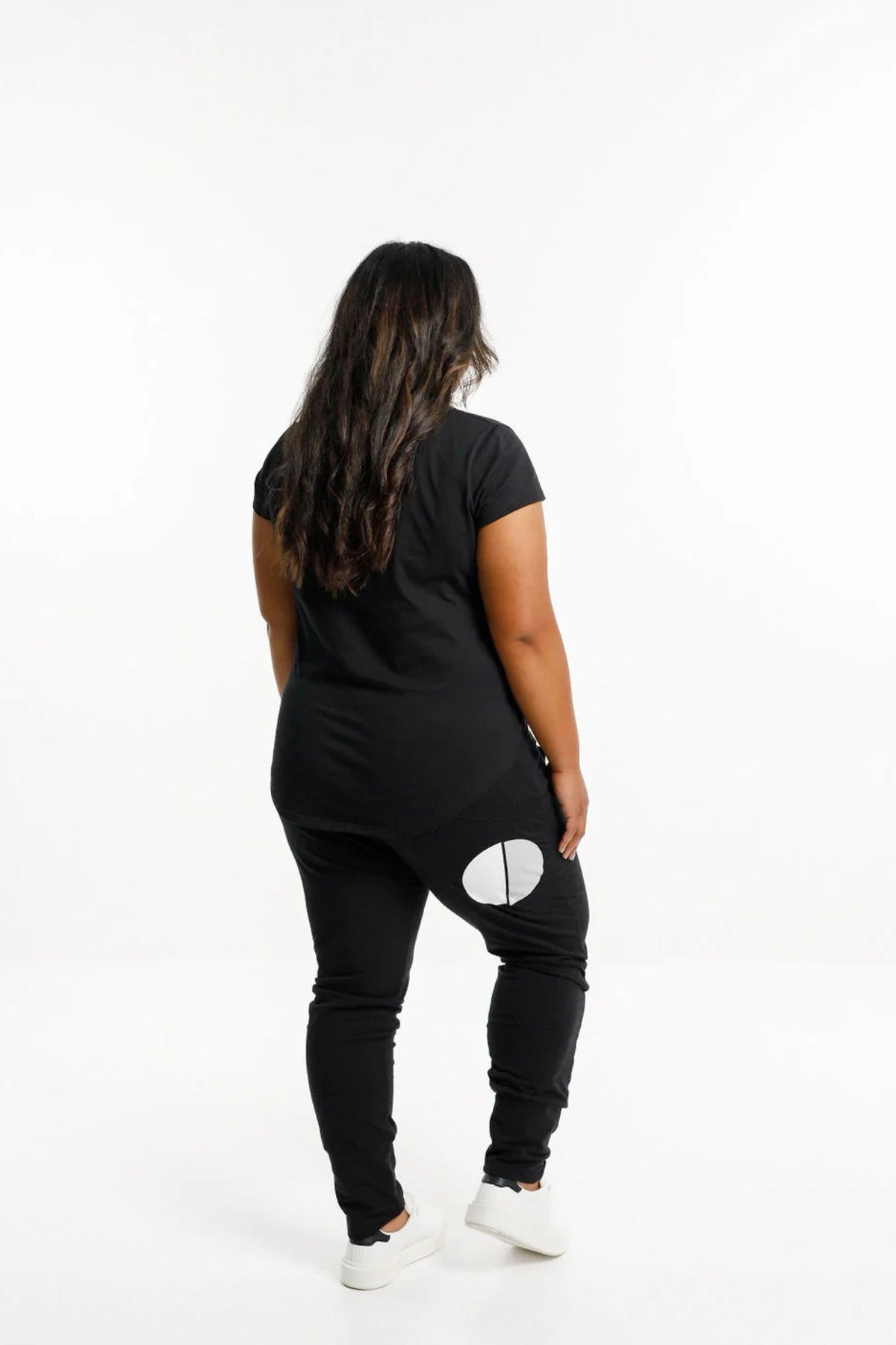 Apartment Pant Black With White/Grey Cut Circle Dot