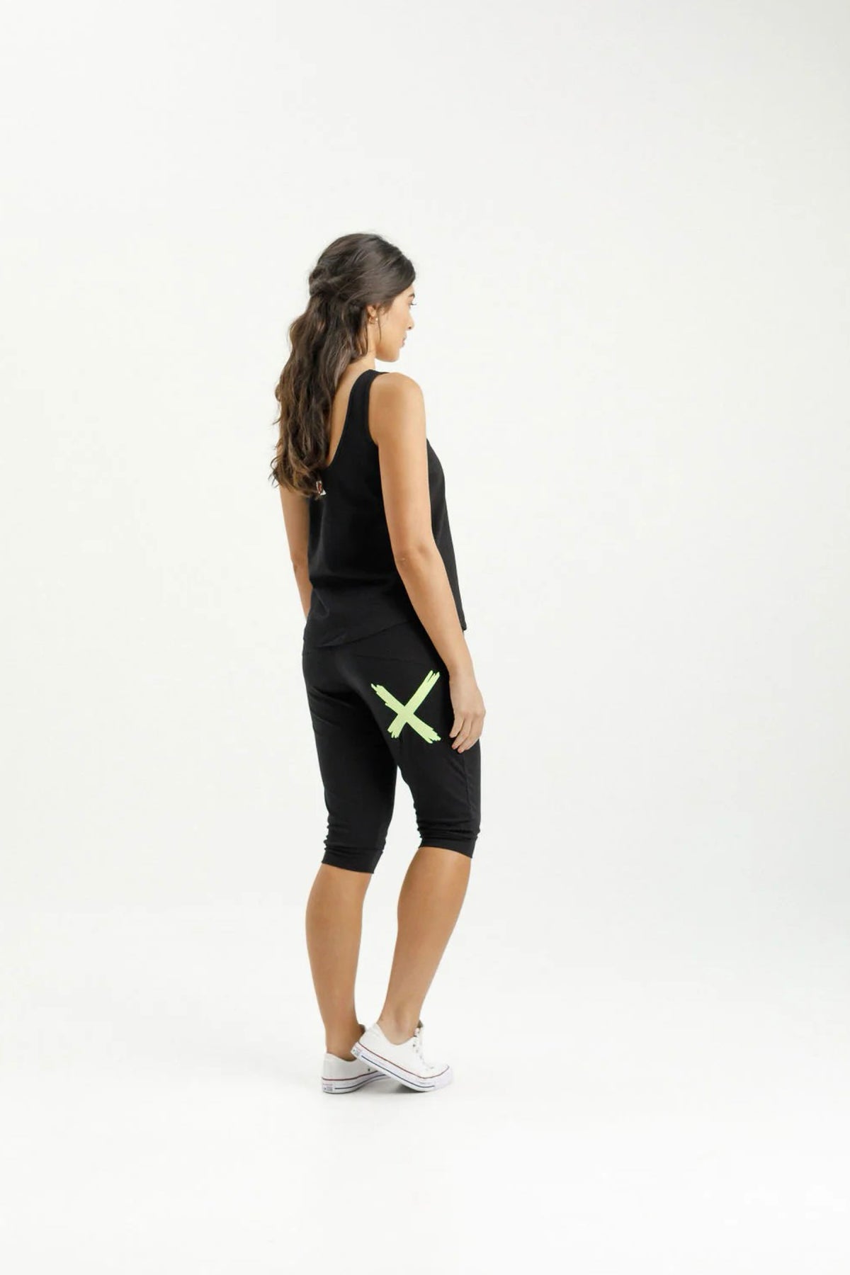 3/4 Apartment Pant Black With Lime X