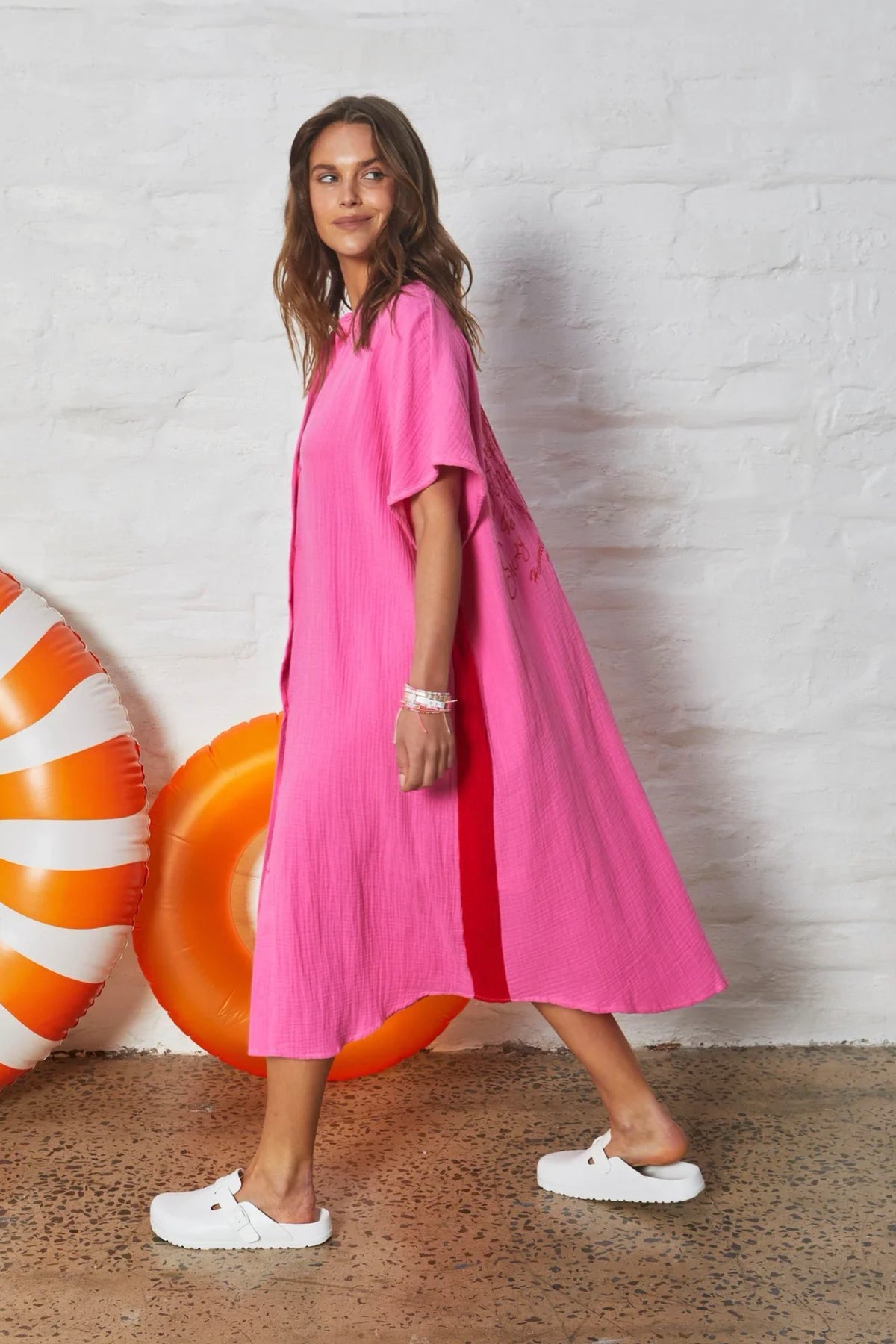 Resort Cheesecloth Beach Dress Pink - PREORDER DELIVERY END NOVEMBER