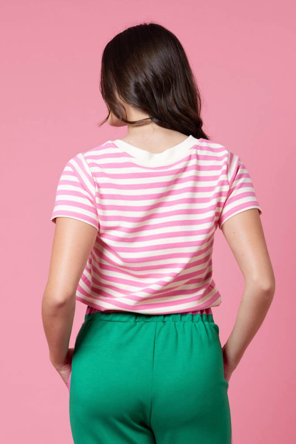 Jordyn Tee Pink Stripe