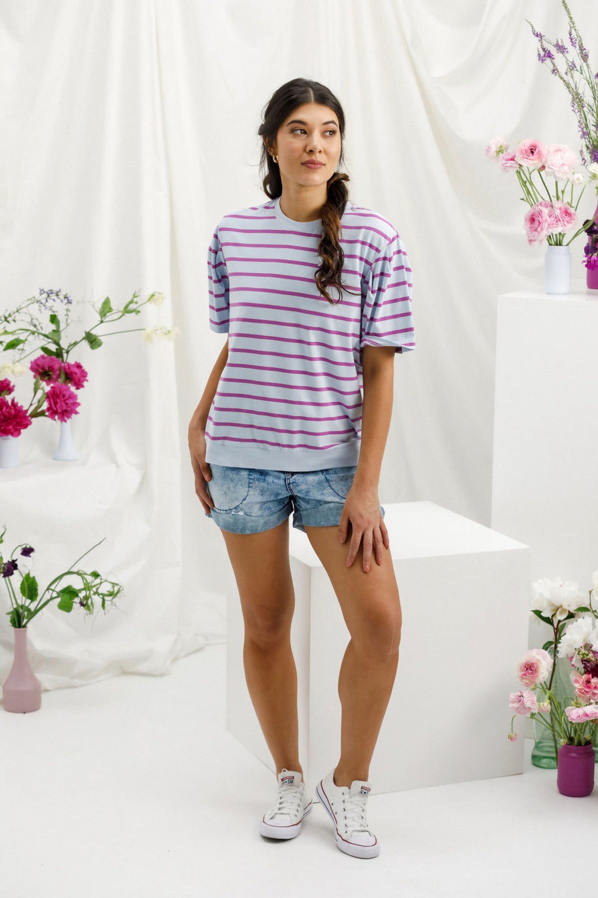 Wylder Tee Orchid Stripe Wth Mini X