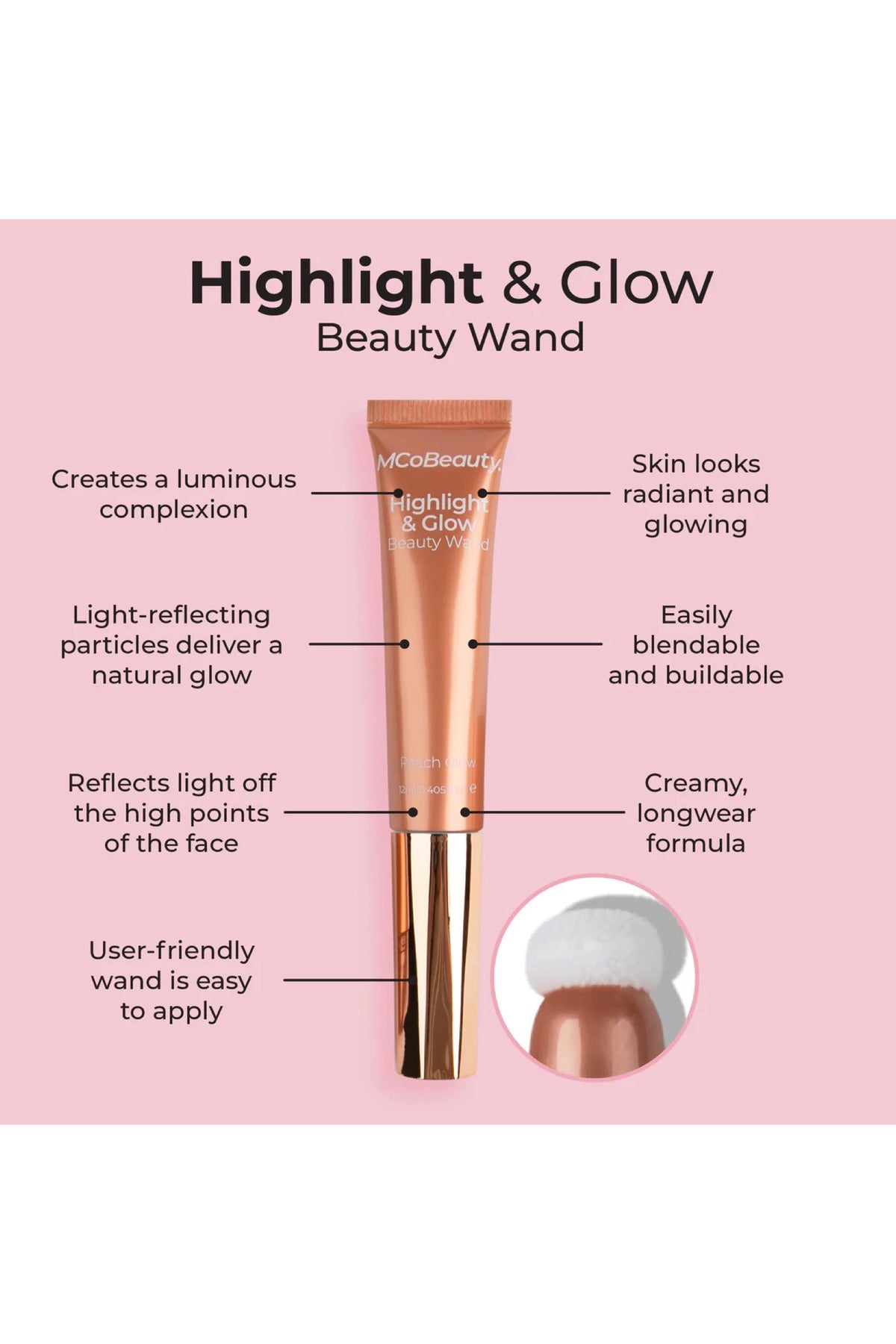 Highlight & Glow Beauty Wand Peach Glow