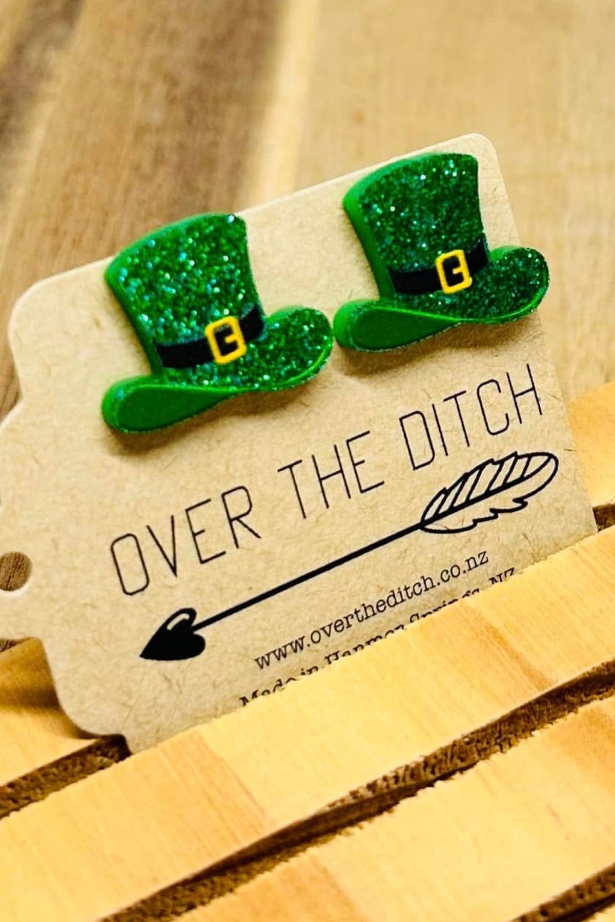 St Paddy's Hat Glitter Stud